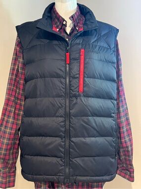 Orvis Trout Bum Men’s L Down Puffer Vest Black Red Fishing Outdoor
